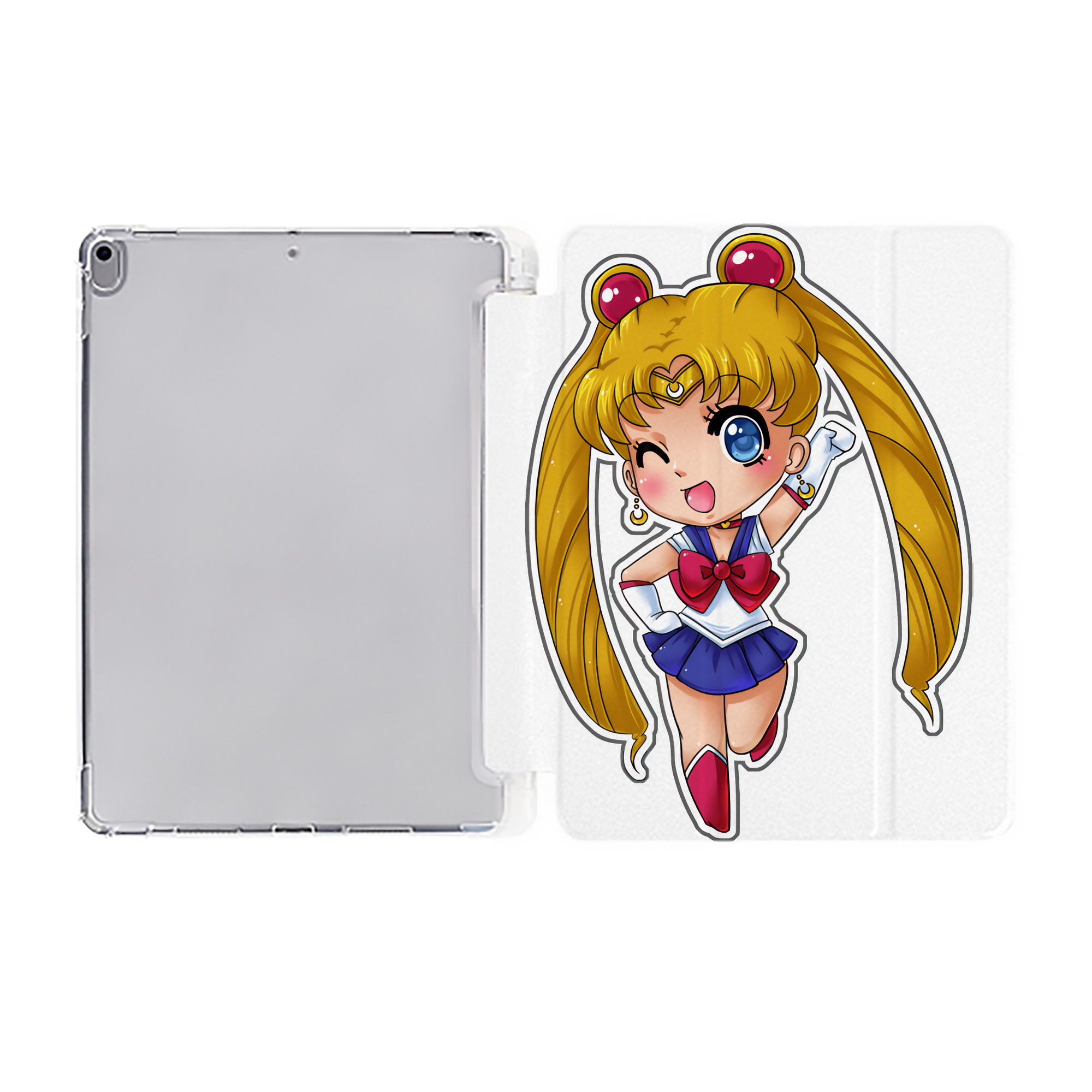 （画像用） 美少女戦士セーラームーン 月野 うさぎ つきの うさぎ Sailor Moon Tsukino Usagi IPad ケース ペン収納付き 三つ折りスタンド PUレザー×シリコン 対応機種9.5/10.5/10.9インチ